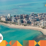 imagem de drone praia de maceió. primeiro imóvel.